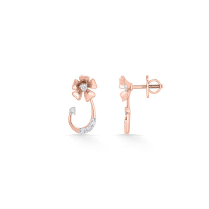 Oval Spark Diamond & Gold Stud Earrings for Women