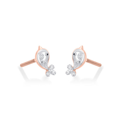 Celestial Spark Diamond & Gold Stud Earrings for Women