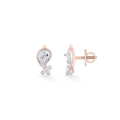 Celestial Spark Diamond & Gold Stud Earrings for Women