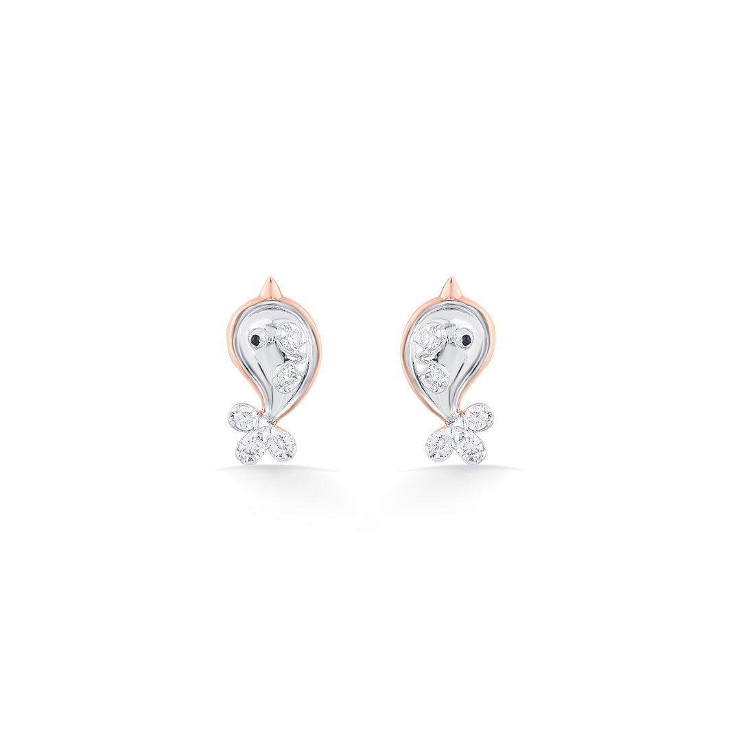 Celestial Spark Diamond & Gold Stud Earrings for Women