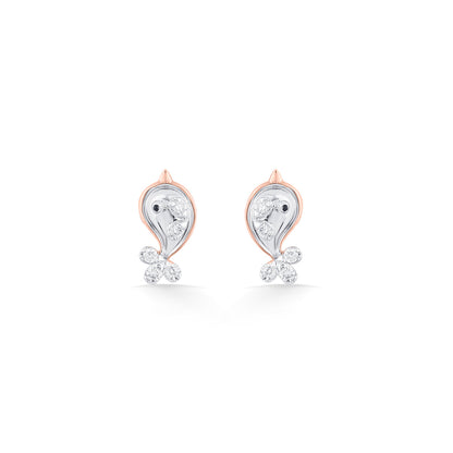 Celestial Spark Diamond & Gold Stud Earrings for Women