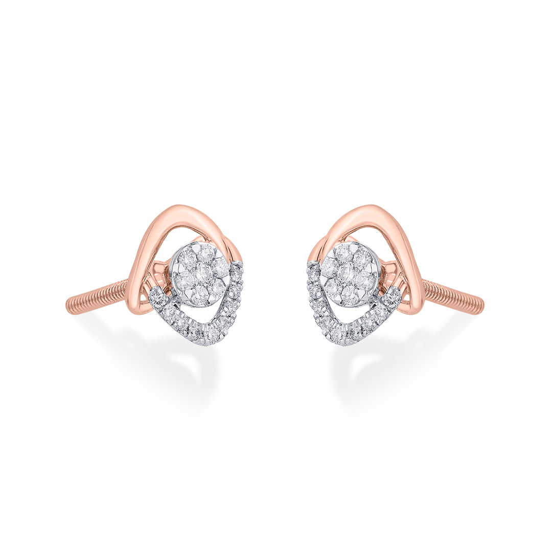 Stellar Glow Diamond & Gold Stud Earrings for Women