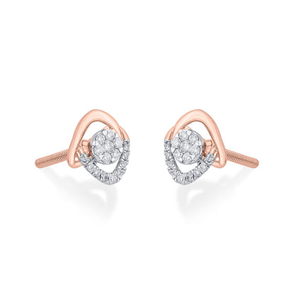 Stellar Glow Diamond & Gold Stud Earrings for Women
