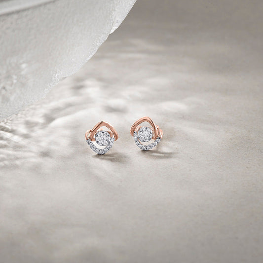 Stellar Glow Diamond & Gold Stud Earrings for Women