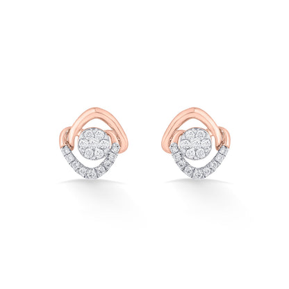 Stellar Glow Diamond & Gold Stud Earrings for Women