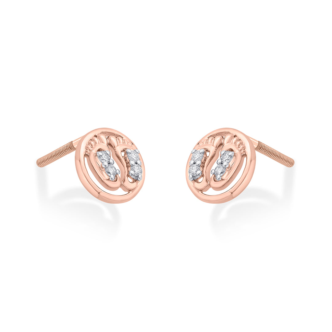 Stellaris Prime Diamond & Gold Stud Earrings for Women