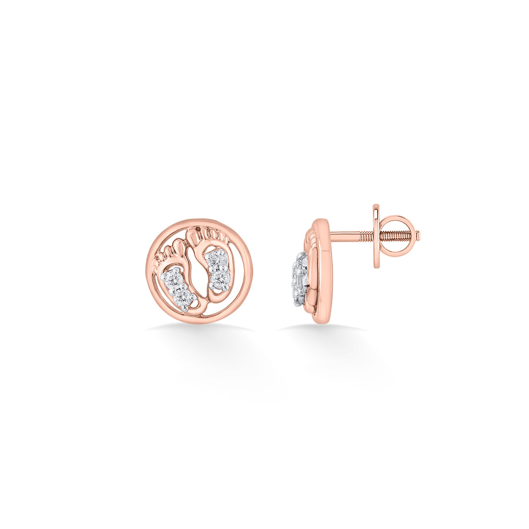 Stellaris Prime Diamond & Gold Stud Earrings for Women