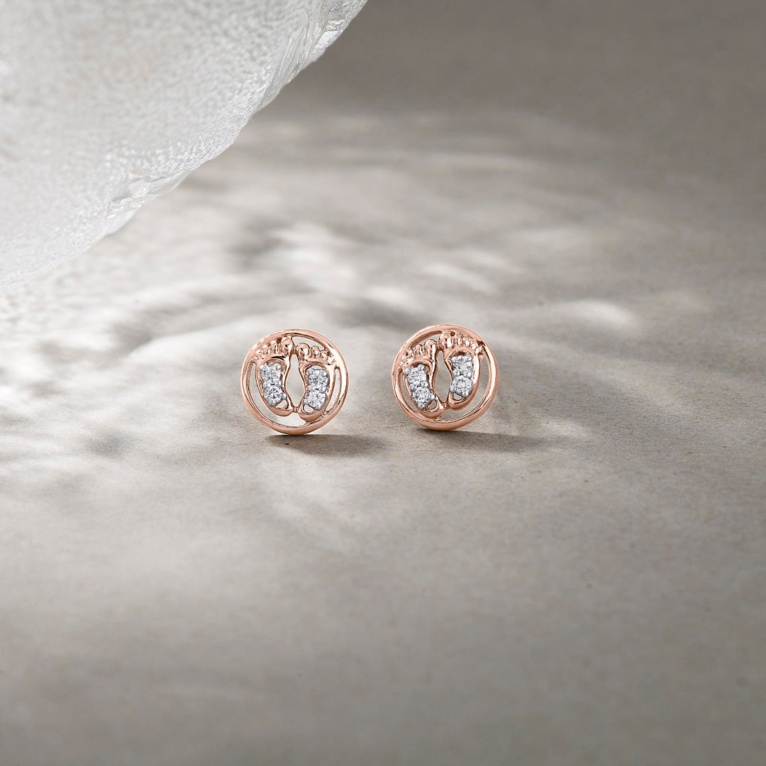 Stellaris Prime Diamond & Gold Stud Earrings for Women