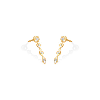 Luminara Chain Diamond & Gold Drops & Danglers Earrings for Women