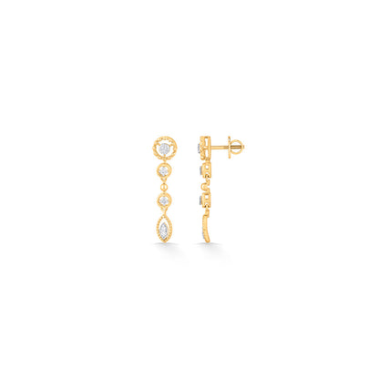 Luminara Chain Diamond & Gold Drops & Danglers Earrings for Women