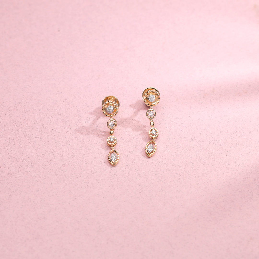 Luminara Chain Diamond & Gold Drops & Danglers Earrings for Women