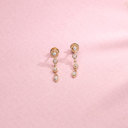Luminara Chain Diamond & Gold Drops & Danglers Earrings for Women