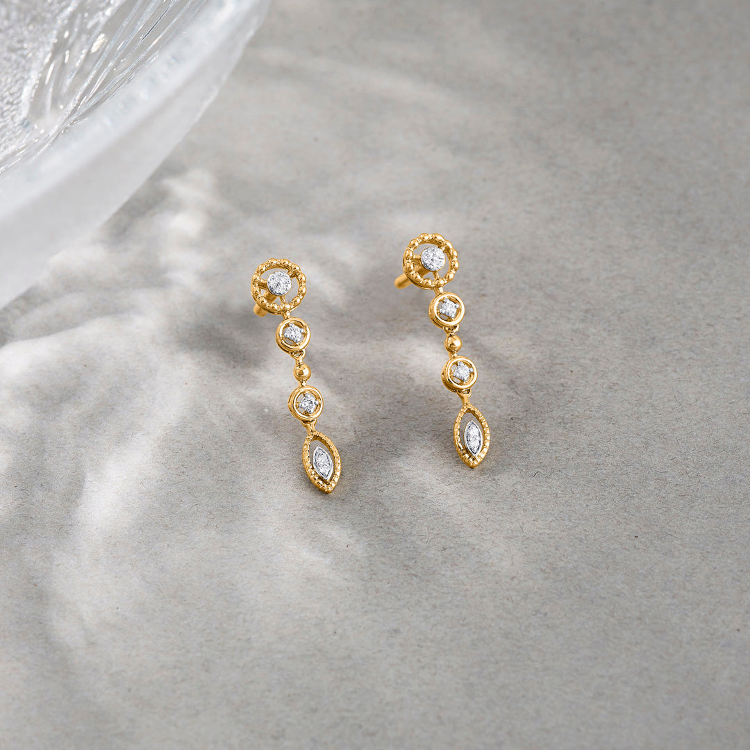 Luminara Chain Diamond & Gold Drops & Danglers Earrings for Women