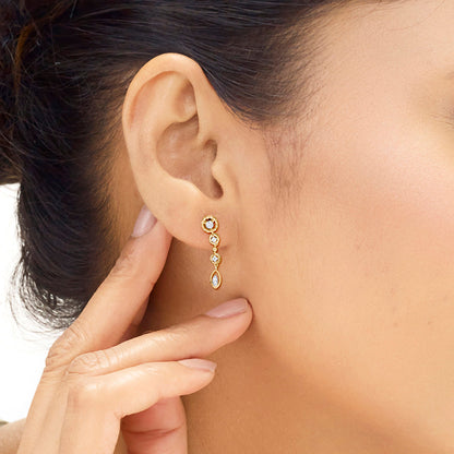 Luminara Chain Diamond & Gold Drops & Danglers Earrings for Women