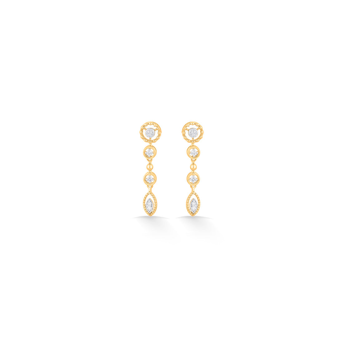 Luminara Chain Diamond & Gold Drops & Danglers Earrings for Women