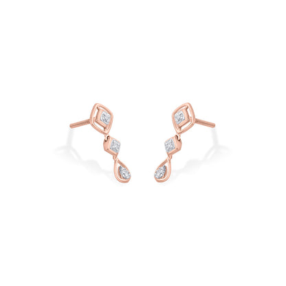 Gleam Chain Diamond & Gold Drops & Danglers Earrings for Women
