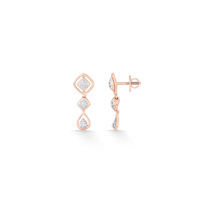 Gleam Chain Diamond & Gold Drops & Danglers Earrings for Women