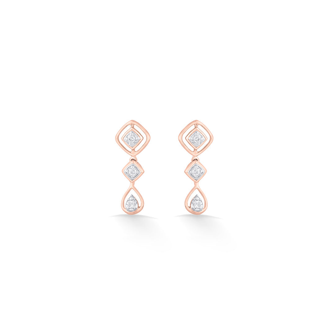 Gleam Chain Diamond & Gold Drops & Danglers Earrings for Women