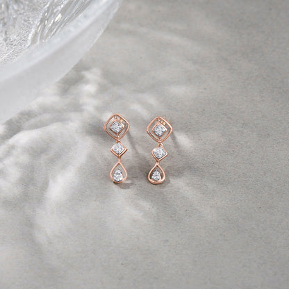 Gleam Chain Diamond & Gold Drops & Danglers Earrings for Women