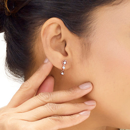 Gleam Chain Diamond & Gold Drops & Danglers Earrings for Women