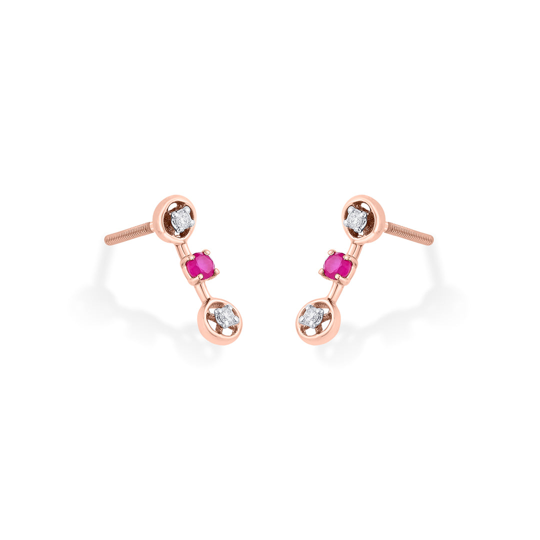 Interlocked Hearts Diamond & Gold Drops & Danglers Earrings for Women