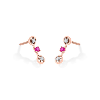 Interlocked Hearts Diamond & Gold Drops & Danglers Earrings for Women