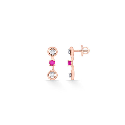 Interlocked Hearts Diamond & Gold Drops & Danglers Earrings for Women