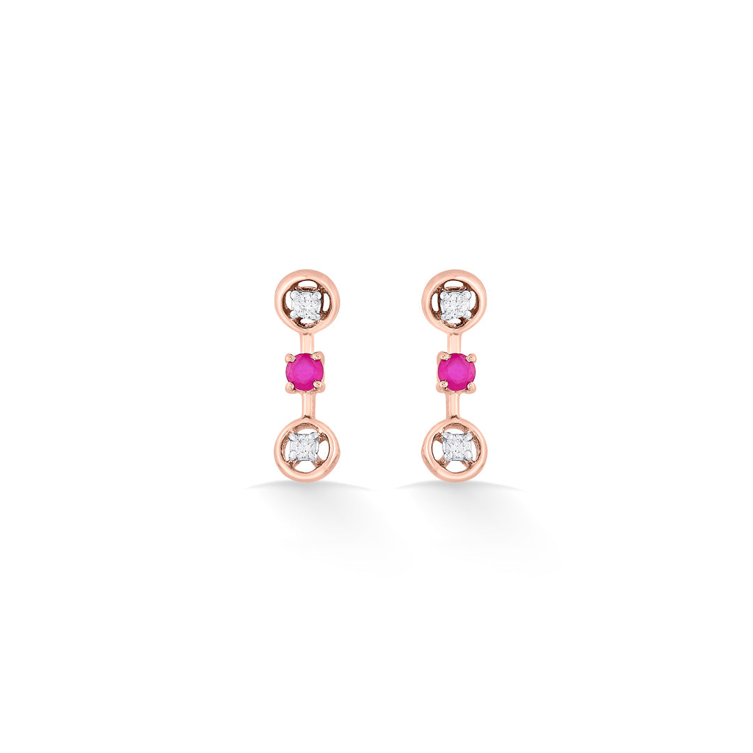 Interlocked Hearts Diamond & Gold Drops & Danglers Earrings for Women