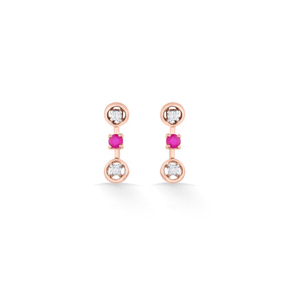 Interlocked Hearts Diamond & Gold Drops & Danglers Earrings for Women
