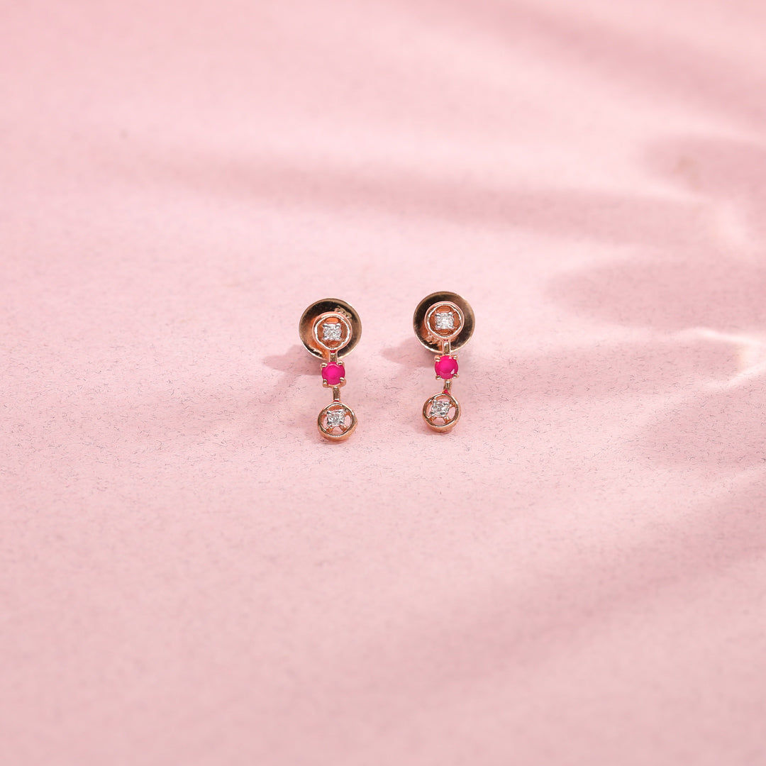 Interlocked Hearts Diamond & Gold Drops & Danglers Earrings for Women