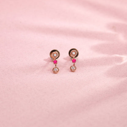 Interlocked Hearts Diamond & Gold Drops & Danglers Earrings for Women