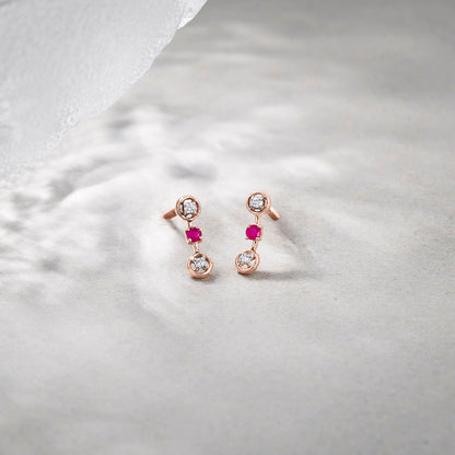 Interlocked Hearts Diamond & Gold Drops & Danglers Earrings for Women