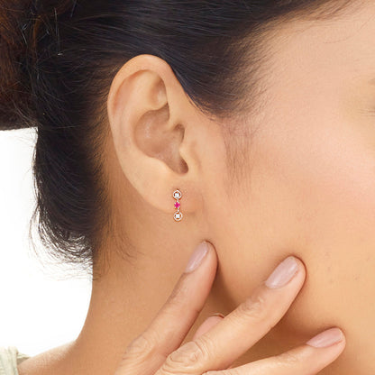 Interlocked Hearts Diamond & Gold Drops & Danglers Earrings for Women
