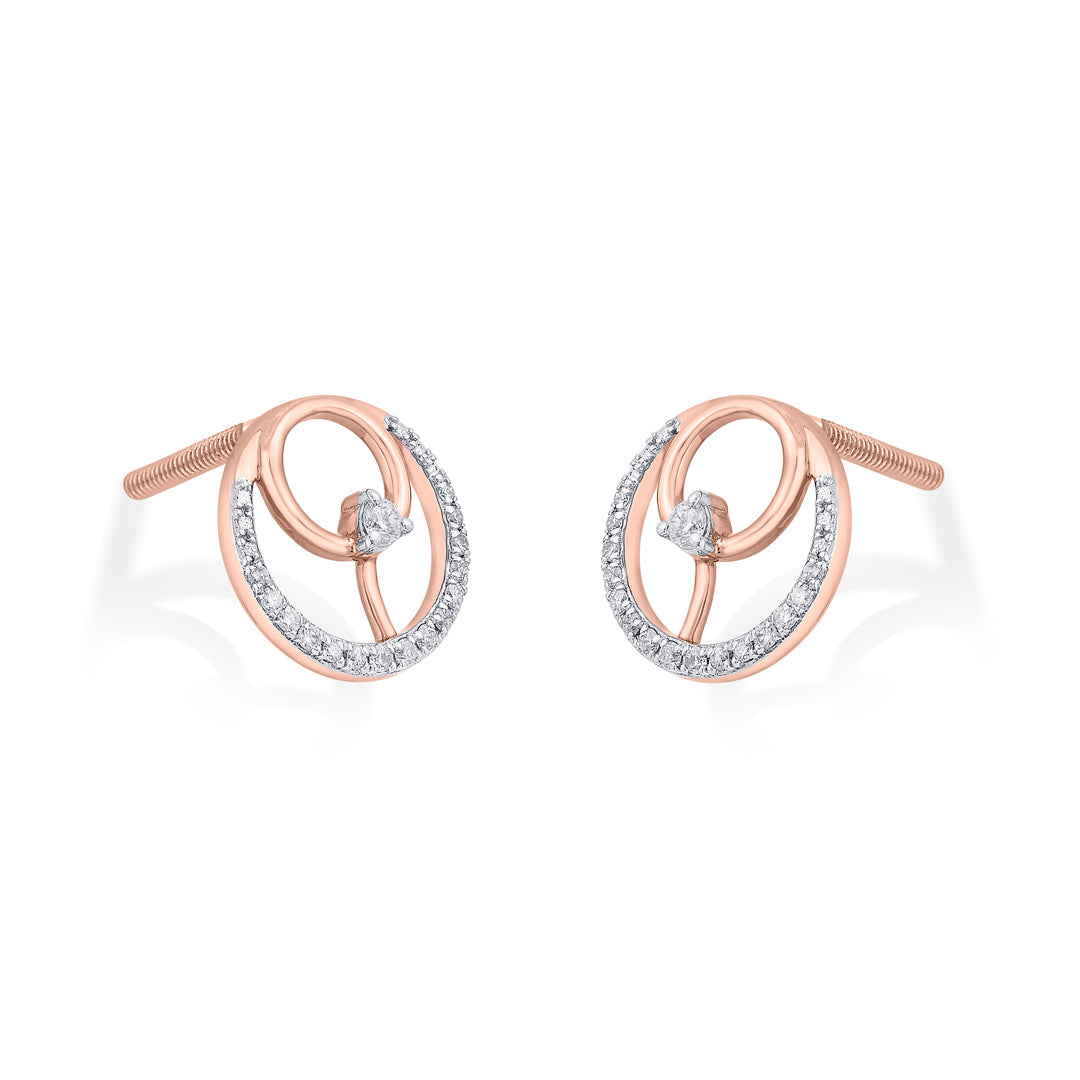 Celestial Radiance Diamond & Gold Stud Earrings for Women