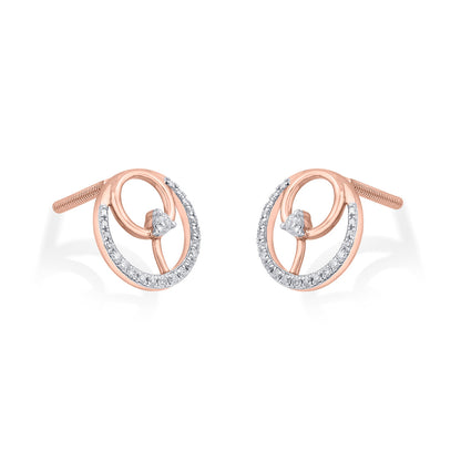 Celestial Radiance Diamond & Gold Stud Earrings for Women