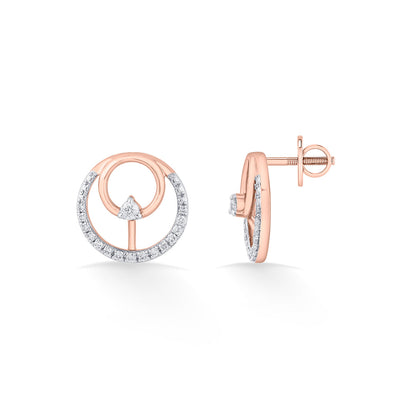 Celestial Radiance Diamond & Gold Stud Earrings for Women