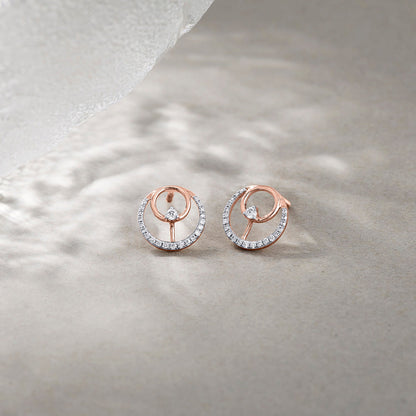 Celestial Radiance Diamond & Gold Stud Earrings for Women