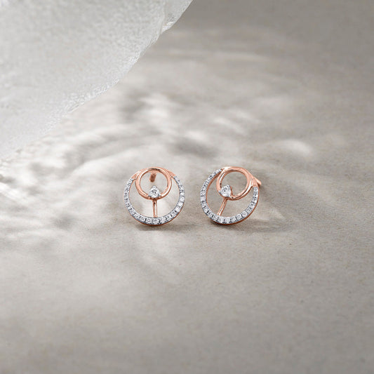Celestial Radiance Diamond & Gold Stud Earrings for Women