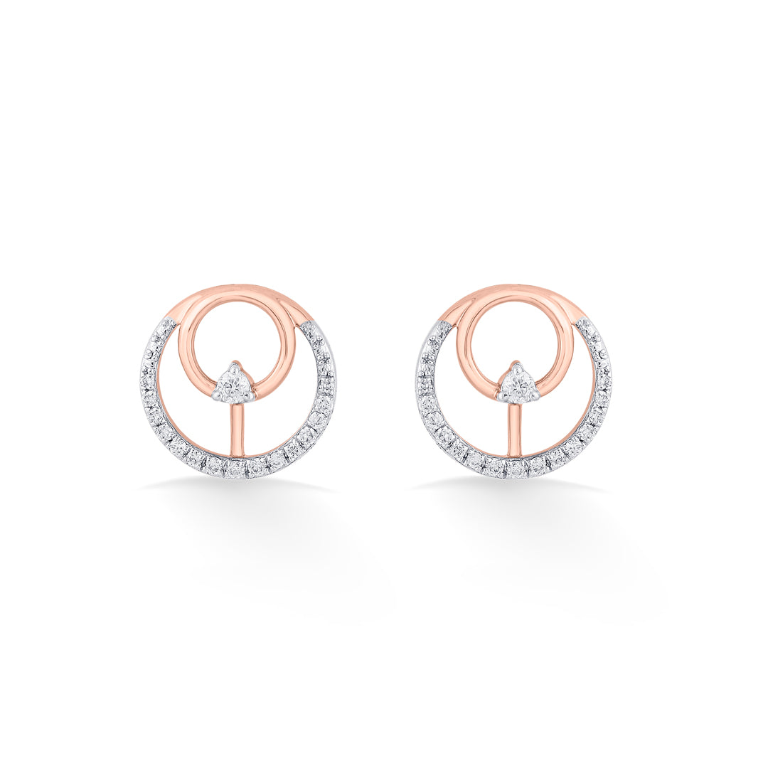 Celestial Radiance Diamond & Gold Stud Earrings for Women