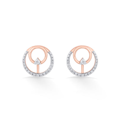 Celestial Radiance Diamond & Gold Stud Earrings for Women
