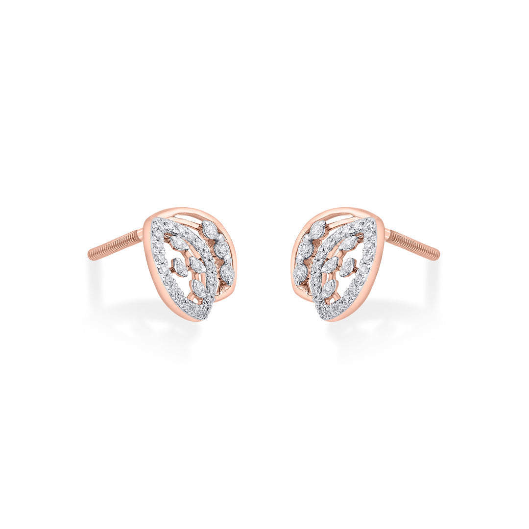 Celestial Shine Diamond & Gold Stud Earrings for Women