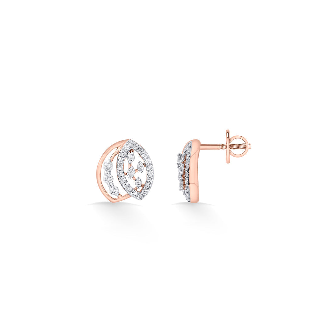 Celestial Shine Diamond & Gold Stud Earrings for Women