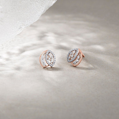 Celestial Shine Diamond & Gold Stud Earrings for Women