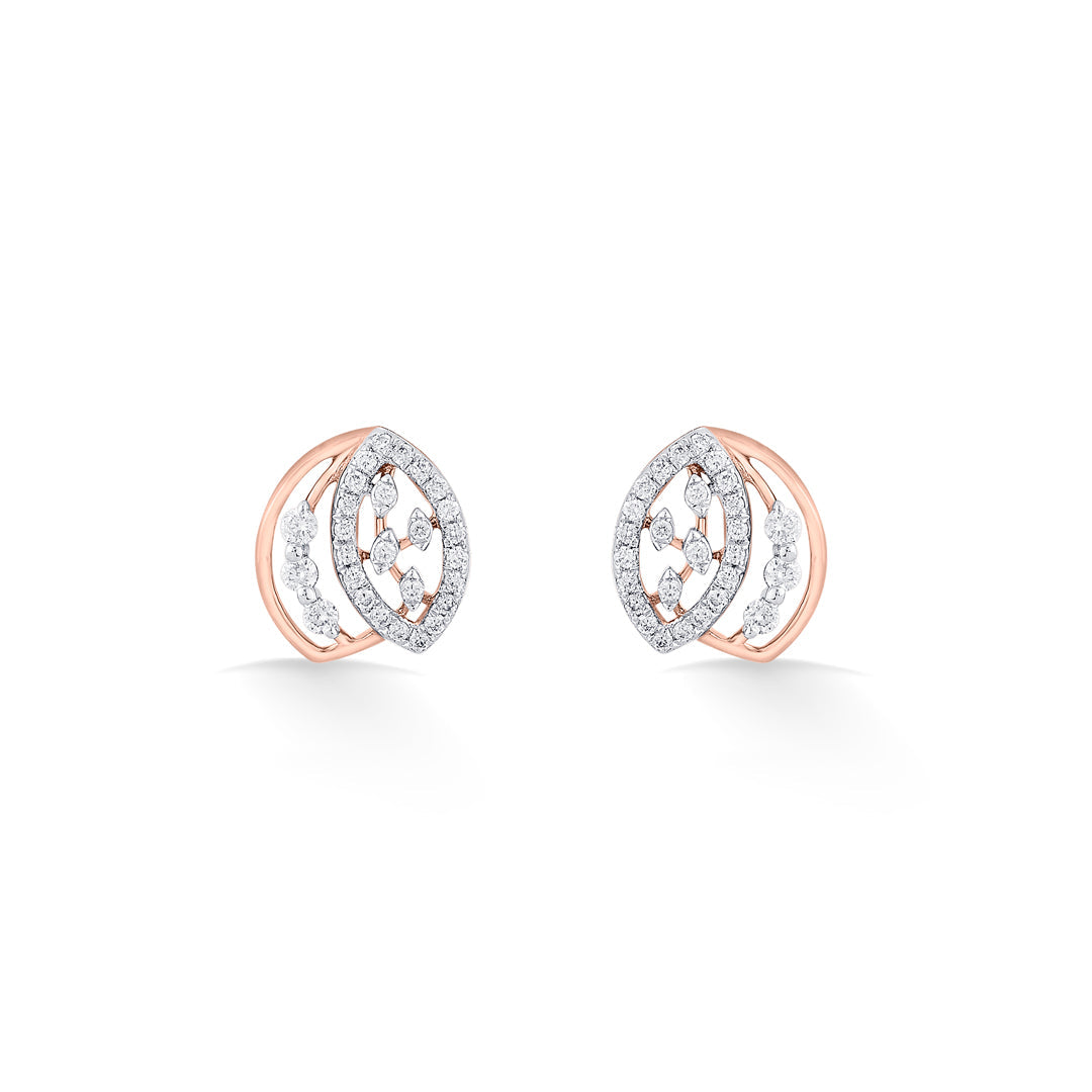 Celestial Shine Diamond & Gold Stud Earrings for Women
