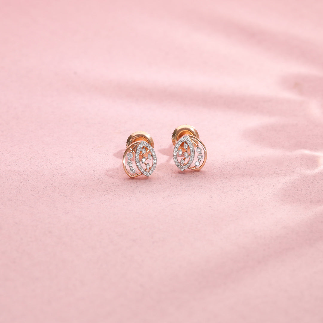 Celestial Shine Diamond & Gold Stud Earrings for Women