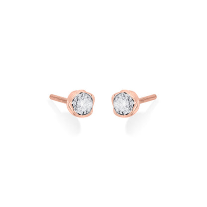 Moon Grace Diamond & Gold Stud Earrings for Women