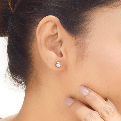 Moon Grace Diamond & Gold Stud Earrings for Women