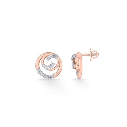 Luminous Shine Diamond & Gold Stud Earrings for Women