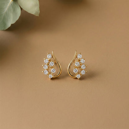 Radiant Wings Studs Yellow Gold & Diamond Earrings