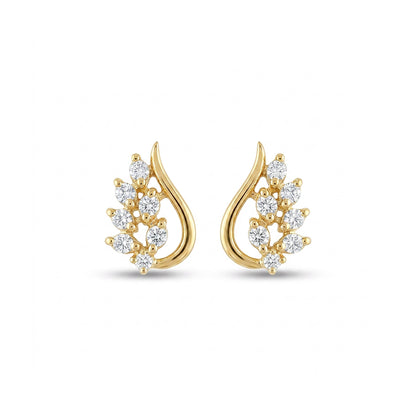 Radiant Wings Studs Yellow Gold & Diamond Earrings